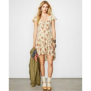 RL Denim & Supply Cream floral hi-lo dress sz 4